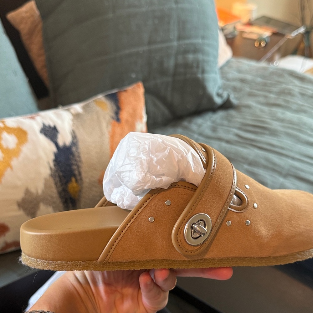 Authentic Coach Blake Suede Rivet Clogs - Picture 8 of 16